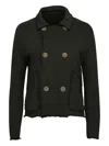 Frank & Eileen Button Cropped Jacket In Black