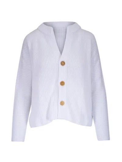 Frank & Eileen Button Placket Cardigan In White