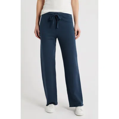 Frank & Eileen Catherine Raw Hem Cotton Sweatpants In Blue