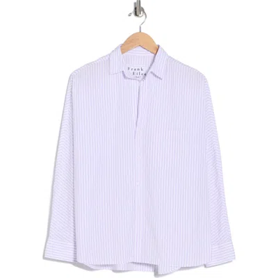 Frank & Eileen Continuous Cotton Button-up Shirt In Blue