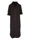 Frank & Eileen Corduroy Button-front Shirt Midi Dress In Brown