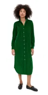 Frank & Eileen Corduroy Shirt Dress Klgc In Green