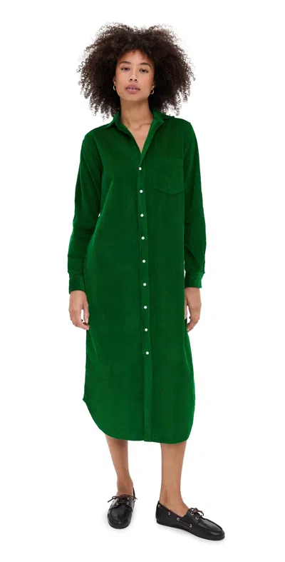 Frank & Eileen Corduroy Shirt Dress Klgc In Green