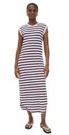 Frank & Eileen Cory Vintage Muscle Tee Dress Red Navy & White In White