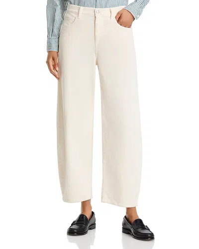 Frank & Eileen Cotton Blend Corduroy Barrel Jeans In Vintage White Corduroy