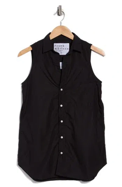 Frank & Eileen Cotton Button-up Top In Black