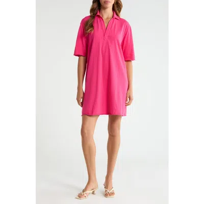 Frank & Eileen Cotton Polo Minidress In Pink