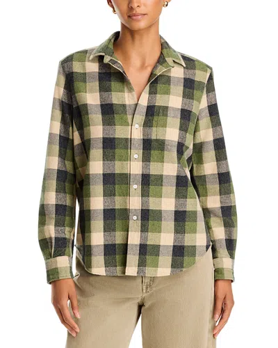 Frank & Eileen Cotton Printed Relaxed Button Up Shirt In Multi