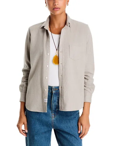 Frank & Eileen Cotton Printed Relaxed Button Up Shirt In Gray