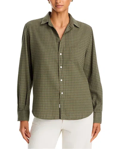 Frank & Eileen Cotton Printed Relaxed Button Up Shirt In Multi