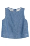 Frank & Eileen Denim Sleeveless Shell In Blue