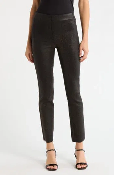 Frank & Eileen Derry Illusion Pull-on Pants In Black With Gold Glitter