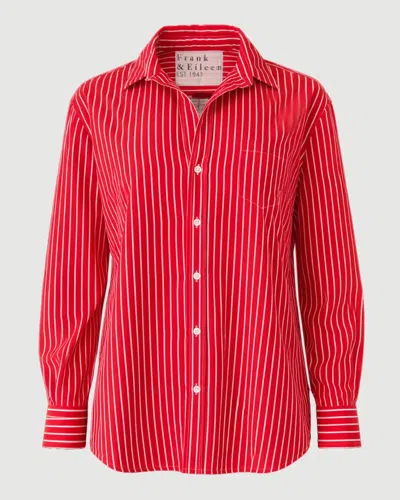 Frank And Eileen Eileen Button Up Red Stripe