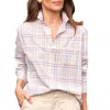 Frank & Eileen Eileen Button Up Shirt In Sand, Grey, Purple Plaid In Multi
