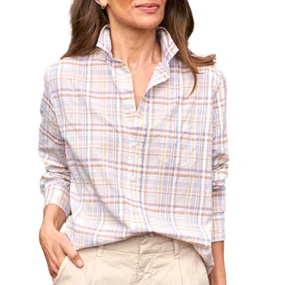 Frank & Eileen Eileen Button Up Shirt In Sand, Grey, Purple Plaid In Multi