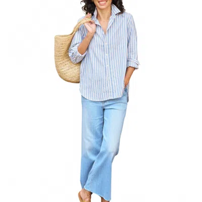 Frank & Eileen Eileen Relaxed Button Up Shirt In Blue And White Stripe
