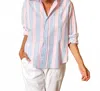 Frank & Eileen Eileen Relaxed Button-up Shirt In Pink Blue Mutli Stripe In Blue