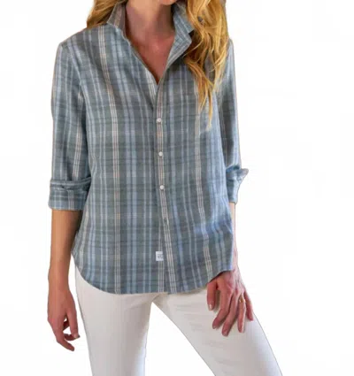 Frank & Eileen Eileen Relaxed Button-up Shirt In Grey Cream Plaid In Gray