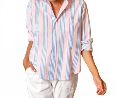 Frank & Eileen Eileen Relaxed Button-up Shirt In Pink Blue Mutli Stripe