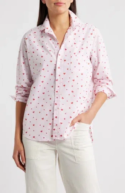 Frank & Eileen Eileen Relaxed Button-up Shirt In Pink Stripe Hearts