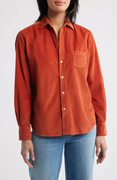 Frank & Eileen Eileen Relaxed Cotton Corduroy Button-up Shirt In Brown