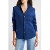 Frank & Eileen Eileen Relaxed Terry Button-up Shirt In Blue