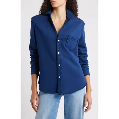 Frank & Eileen Eileen Relaxed Terry Button-up Shirt In Blue