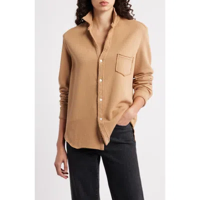 Frank & Eileen Eileen Relaxed Terry Button-up Shirt In Brown