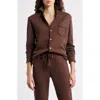 Frank & Eileen Eileen Relaxed Terry Button-up Shirt In Brown