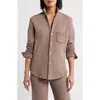Frank & Eileen Eileen Relaxed Terry Button-up Shirt In Brown