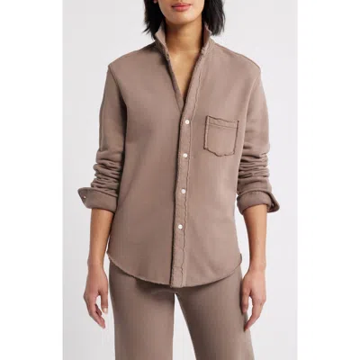 Frank & Eileen Eileen Relaxed Terry Button-up Shirt In Brown