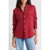 Frank & Eileen Eileen Relaxed Terry Button-up Shirt In Burgundy