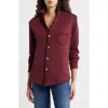 Frank & Eileen Eileen Relaxed Terry Button-up Shirt In Burgundy