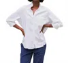 Frank & Eileen Eileen Ruffle Collar Button Up Shirt In White In White