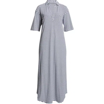 Frank & Eileen Emma Johnny Collar Maxi Dress In Blue