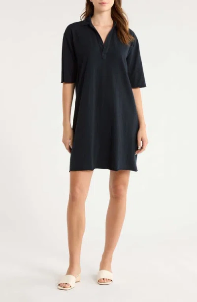 Frank & Eileen Emma Popover Henley Dress In Black