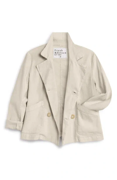 Frank & Eileen English Crop Cotton & Linen Peacoat In Neutral