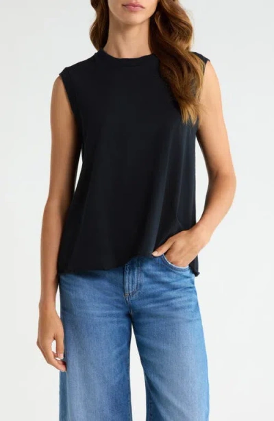 Frank & Eileen Fin Cotton Tank In Black