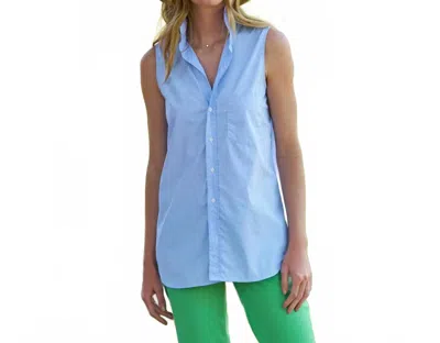 Frank & Eileen Finley Sleeveless Shirt In White Blue
