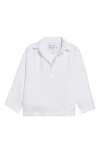 Frank & Eileen Gabi Crop Linen Popover Shirt