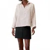 Frank & Eileen Gabi Popover Linen Shirt In Sand In Neutral