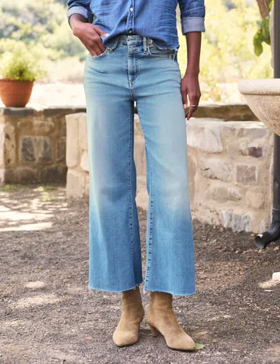 Frank & Eileen Galway Wide Leg Jeans In Light Wash Indigo In Blue