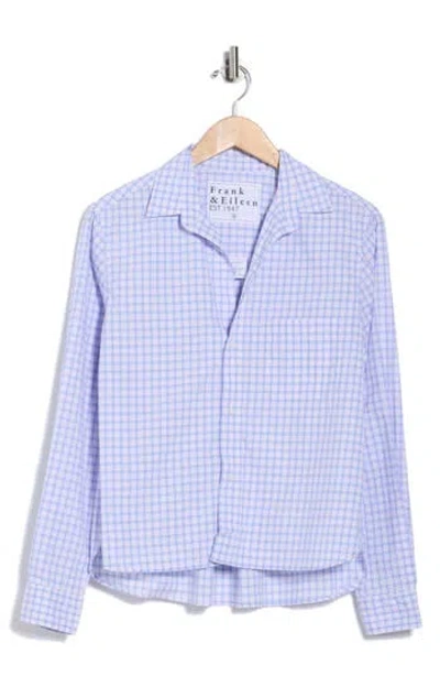 Frank & Eileen Grid Print Untuckable Button-up Shirt In Blue