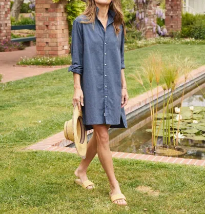 Frank & Eileen Hunter Step-hem Shirtdress In Nafb In Blue