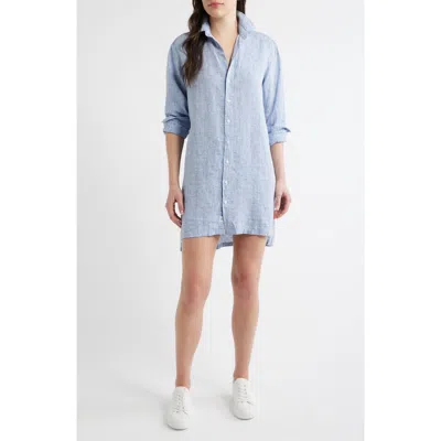 Frank & Eileen Hunter Stripe Step Hem Linen & Cotton Shirtdress