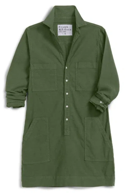 Frank & Eileen Ireland Cotton & Linen Blend Utility Dress In Green