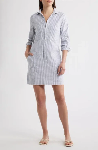Frank & Eileen Ireland Stripe Long Sleeve Utility Shirtdress In Multi