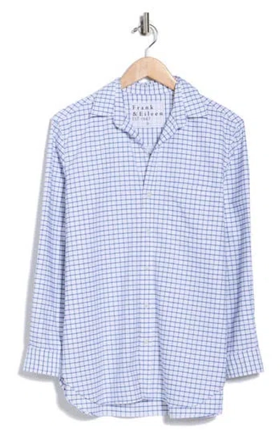 Frank & Eileen Joedy Boyfriend Cotton Button-up Shirt In Blue