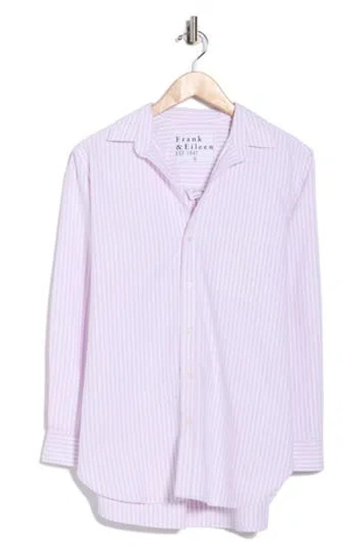 Frank & Eileen Joedy Boyfriend Cotton Button-up Shirt In Purple