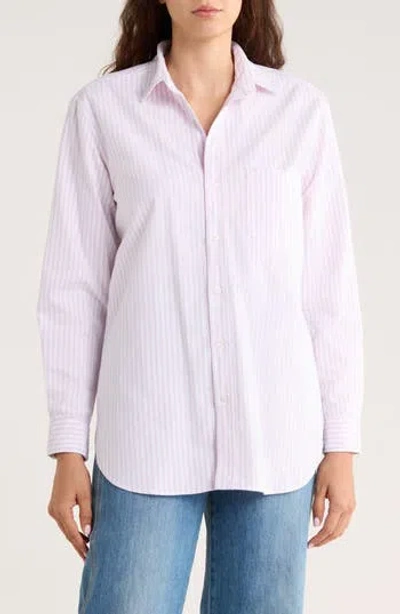 Frank & Eileen Joedy Boyfriend Cotton Button-up Shirt In Pink